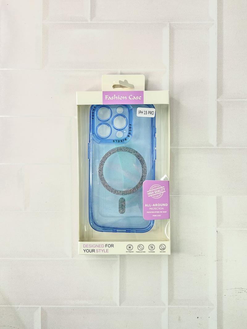 FUNDA TRANSPARENTE BRILLO CON MAGSAFE Y EMPAQUE IPH 17 PRO