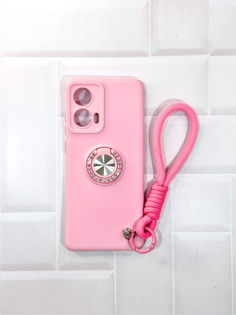 FUNDA SILICONA ANILLO Y CORDON (2) MOTO G04S