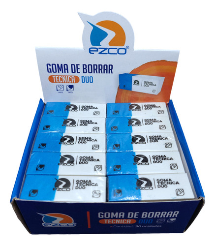 PACK GOMA EZCO PLASTICA DUO LAPIZ (LAPIZ/TINTA) X30