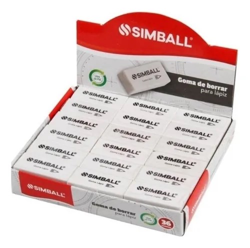 PACK DE GOMA BORRA LAPIZ SIMBALL X36U