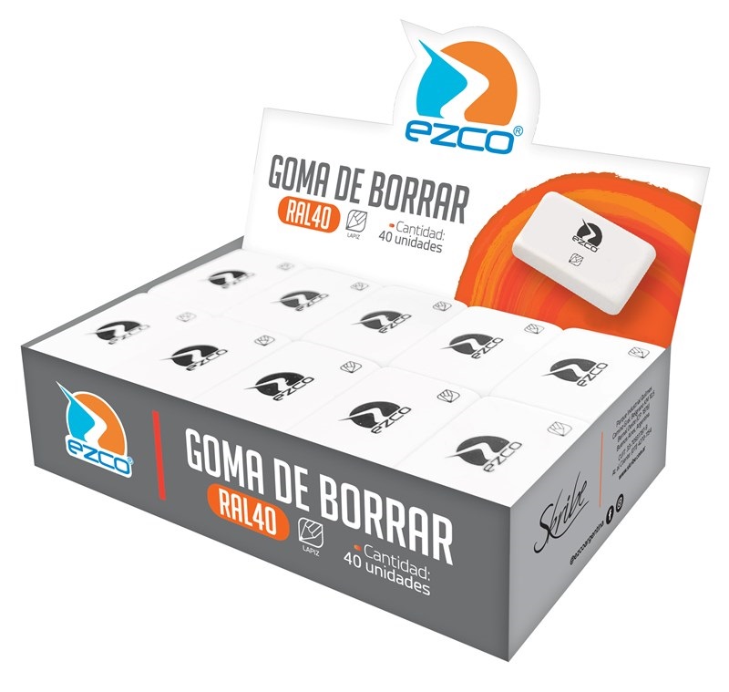 PACK GOMA EZCO LAPIZ BLANCA RAL X40