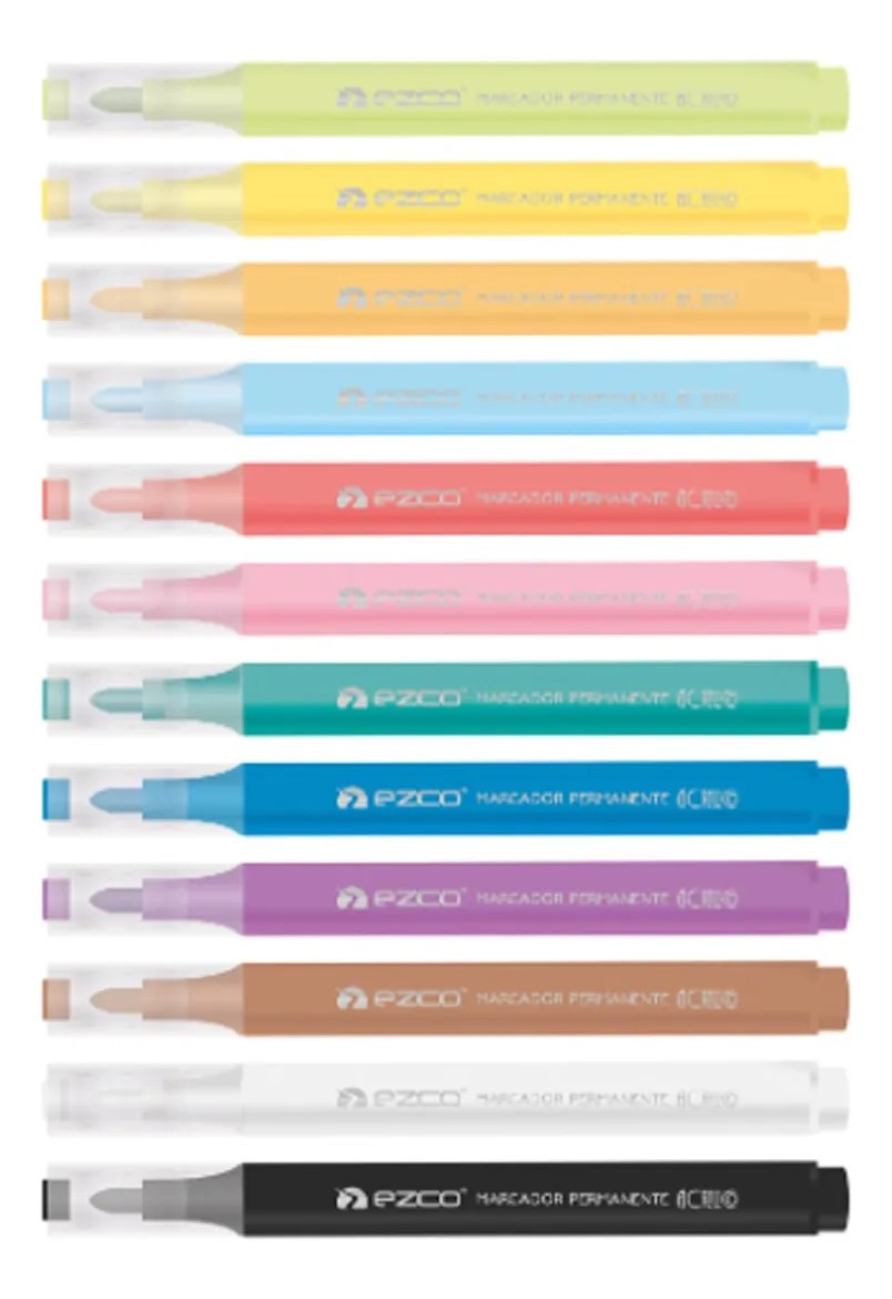 MARCADORES ACRILICOS X12 EZCO (CUERPO TRIANGULAR)