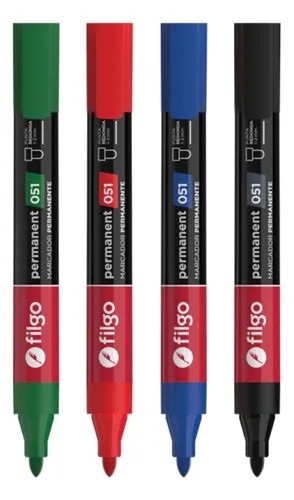 MARCADOR PERMANENTE FILGO 051 P/REDONDA COLORES SURTIDOS X UND