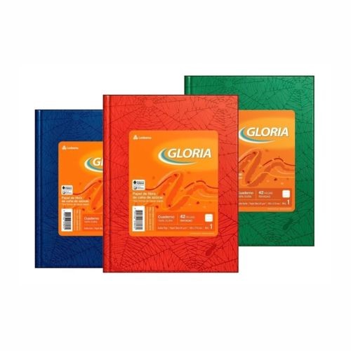 CUADERNO ARAÑA 16X21 (N°1) GLORIA X42HJS RAYADAS COLORES SURT XU