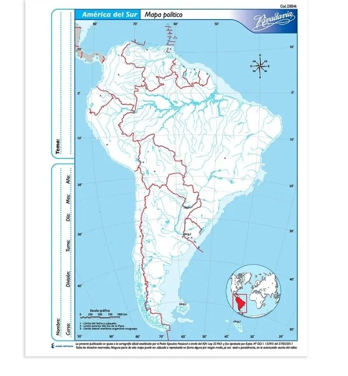 MAPA N° 3 AMERICA SUR XHJ