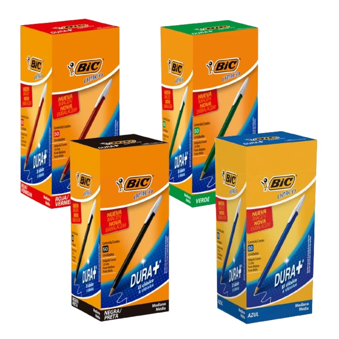 PACK BOLIGRAFO BIC OPACO CLASICO POR COLORES X50U