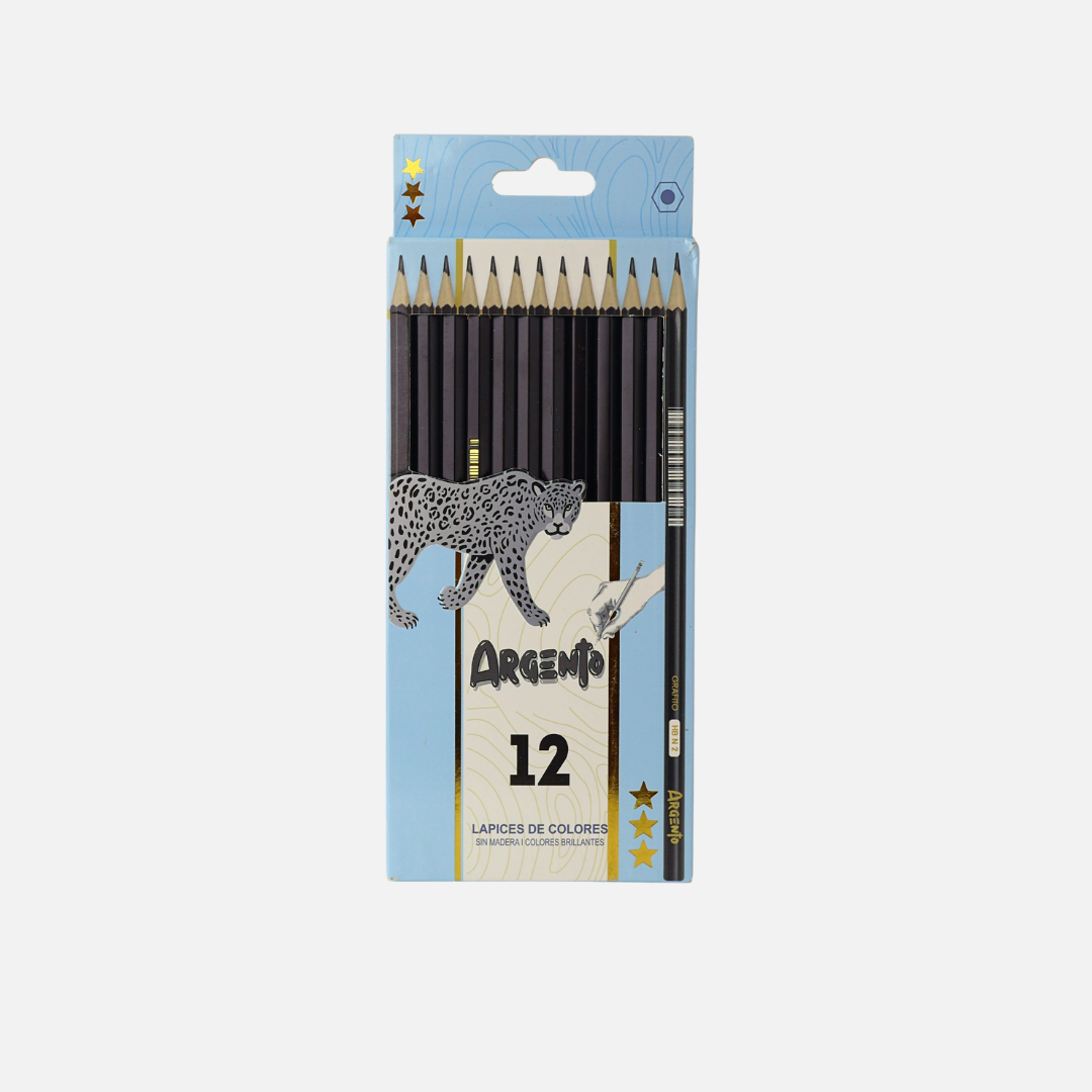 LAPICES NEGROS ARGENTO X12 