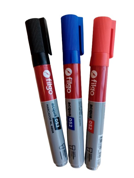 PACK MARCADOR ACQUA 052 FILGO PUNTA REDONDA AZUL, NEGRO Y ROJO X12