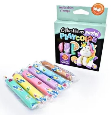 PLASTILINA PLAYCOLOR X6 COLOR PASTEL