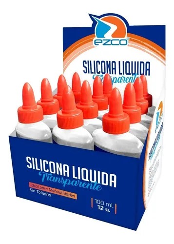 PACK SILICONA LIQUIDA TRANSPARENTE EZCO 100ML X12U