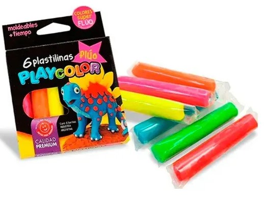 PLASTILINA PLAYCOLOR X6 COLOR FLUO