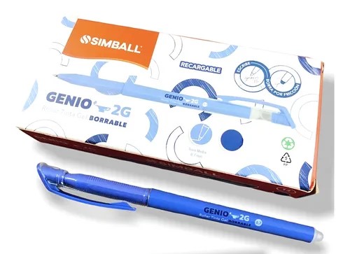 PACK ROLLER GEL BORRABLE SIMBALL GENIO 2G X12 UNI