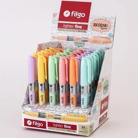 PACK RESALTADOR FILGO LIGHTER FINE PASTEL X36
