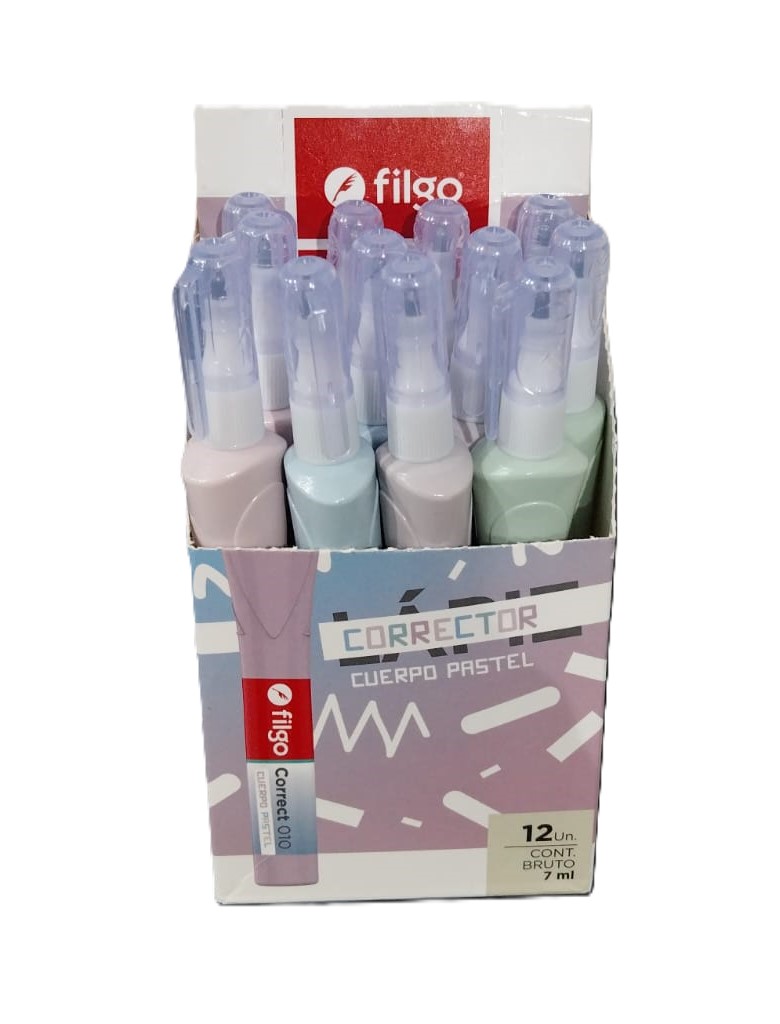 PACK DE CORRECTOR FILGO CUERPO PASTEL X12U
