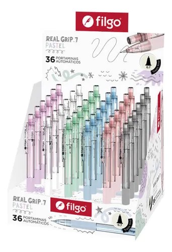 PACK PORTAMINA 0.7 REALGRIP FILGO PASTEL X36 UNI