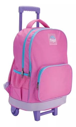 MOCHILA FILGO 18" C/CARRO STARPAK PLAIN ROSA MO25-TSTPLA-020