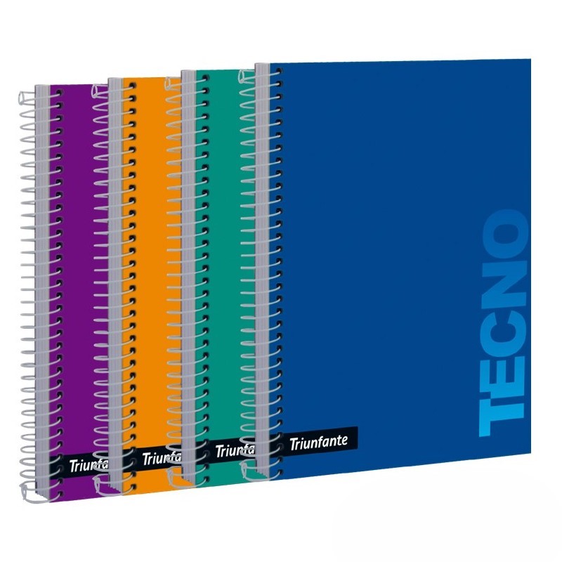 CUADERNO 16X21 C/ESPIRAL TECNO TRIUNFANTE X80H CUADRI.