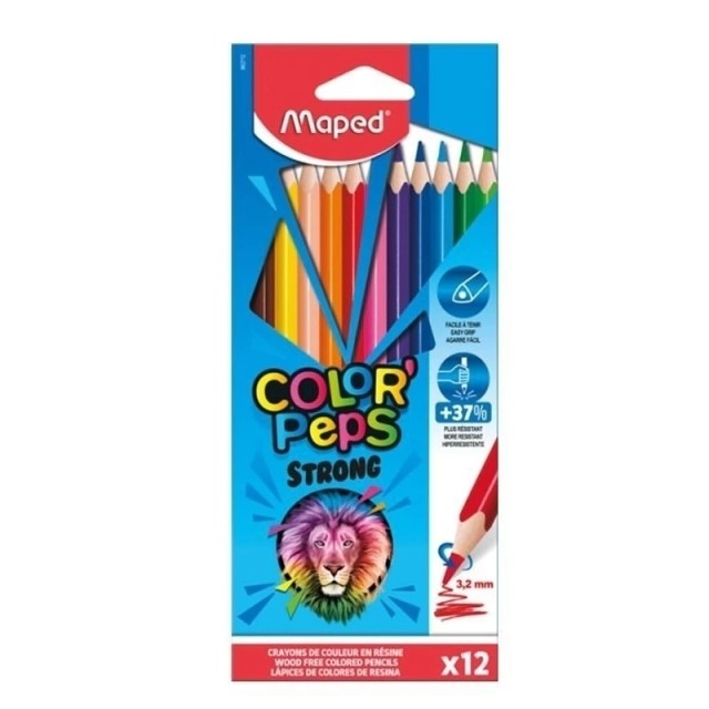PACK LAPIZ DE COLOR MAPED X12 PASTEL COLORPEPS STRONG X12U