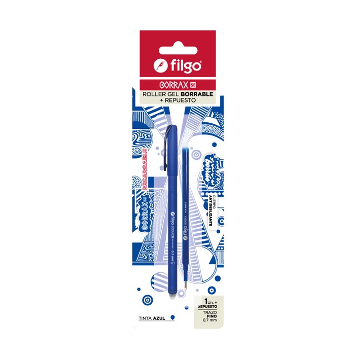 ROLLER GEL BORRABLE FILGO BORRAX SET / ESTU FANTASIA + 1 REPUESTO