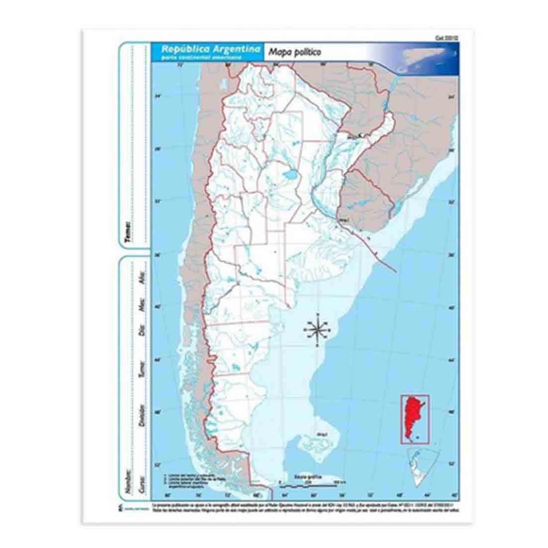PACK MAPA MC ARGENTINA POLITICO N°3 X 40 UND