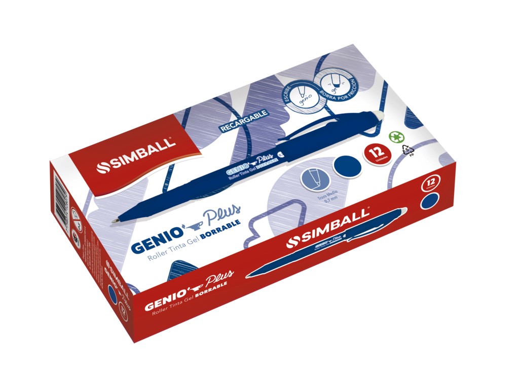 ROLLER GENIO SIMBALL PLUS AZUL CON DOBLE GOMA X12 UNI