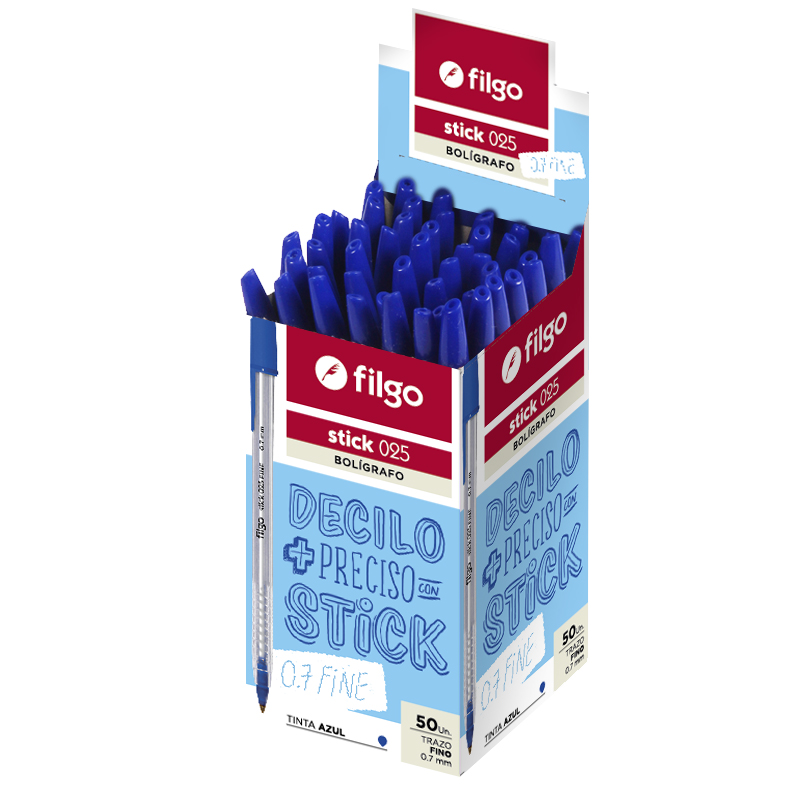 PACK BOLIGRAFO CLASICO STICK 025 TRAZO FINO POR COLORES X50U