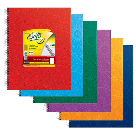 CUADERNO ÉXITO FORRADO 21X27 C/ESP X60 HJS RAYADO COLORES SURT XU