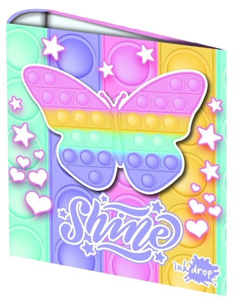 CARPETA INKDROP 3X40 CON 3 ANILLOS - MARIPOSAS