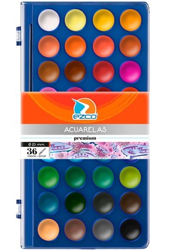ACUARELAS EZCO PREMIUN SURT X36 COLORES