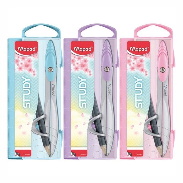 COMPAS MAPED METAL STUDY ESTUCHE PASTEL CON MINAS 2MM