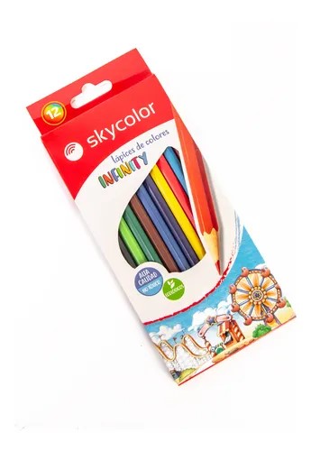 LAPIZ DE COLOR SKYCOLOR LARGO SURT X12
