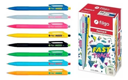 PACK BOLIGRAFO FILGO RETRACTIL FASTRAK COLORES TINTA NEGRA X36U