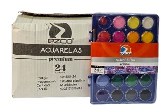PACK ACUARELA EZCO PREMIUM X24 SURT X12U