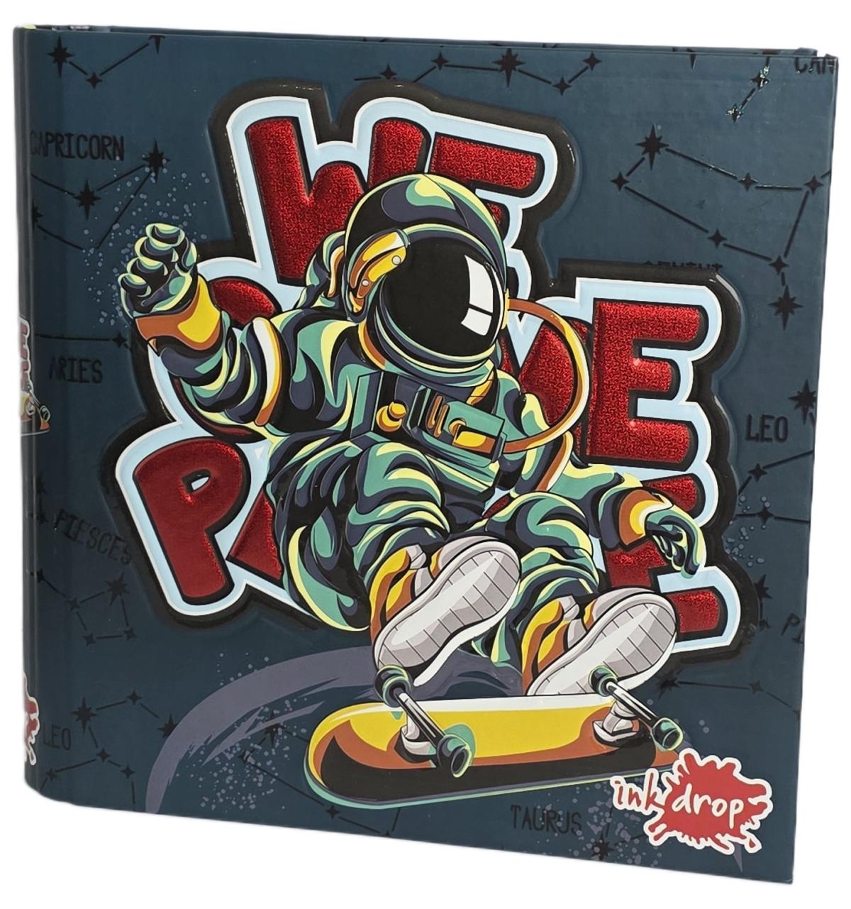 CARPETA INKDROP 3X40 CON 3 ANILLOS - SPACE - WE COME PEACE