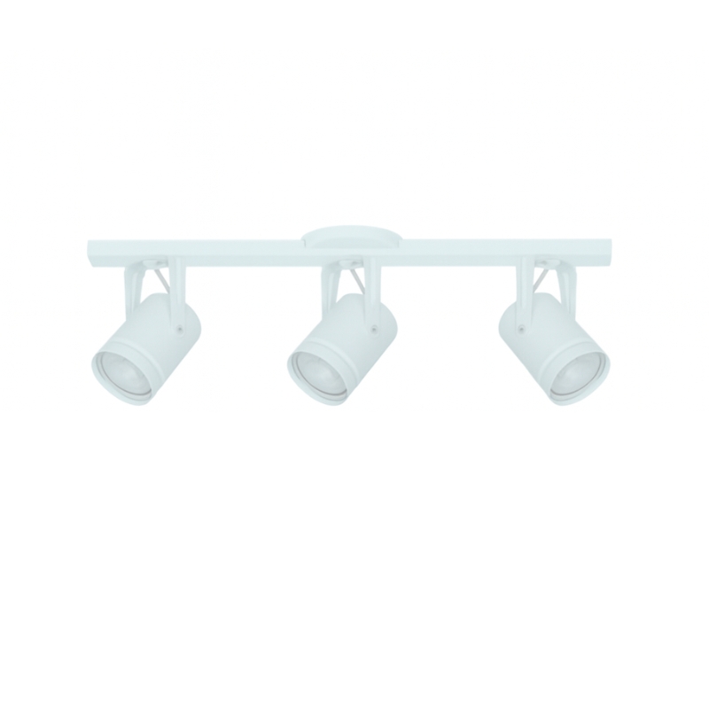 Base Riel 3 Spot Recto Blanco / Negro Dicroica Led 7w