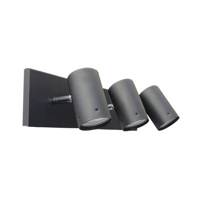 Aplique Pared "Square" 3 Dicroicas Blanco Negro LED 7w