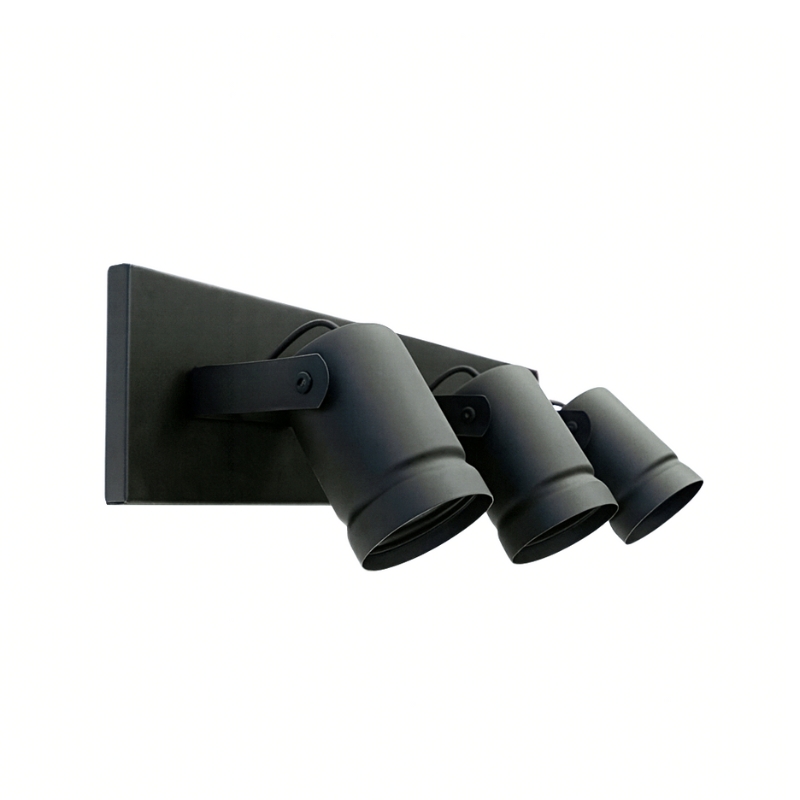 Aplique 3 Luces Moviles Rectos Dicroicas Blanco Negro LED 7w