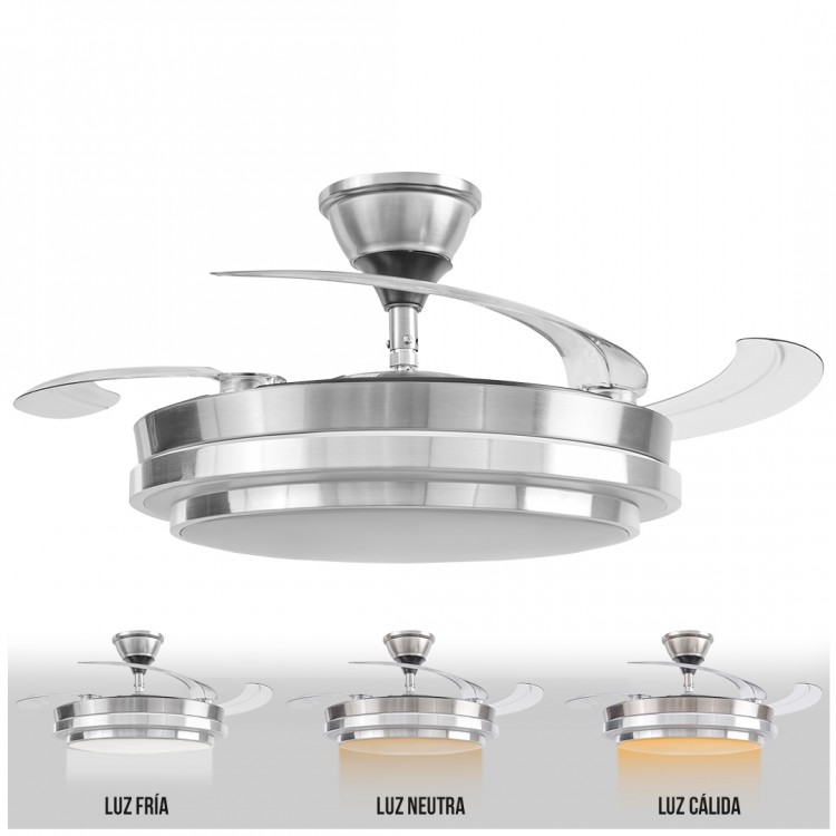 Ventilador de techo Microsonic 4 Aspas Retráctil Plateado