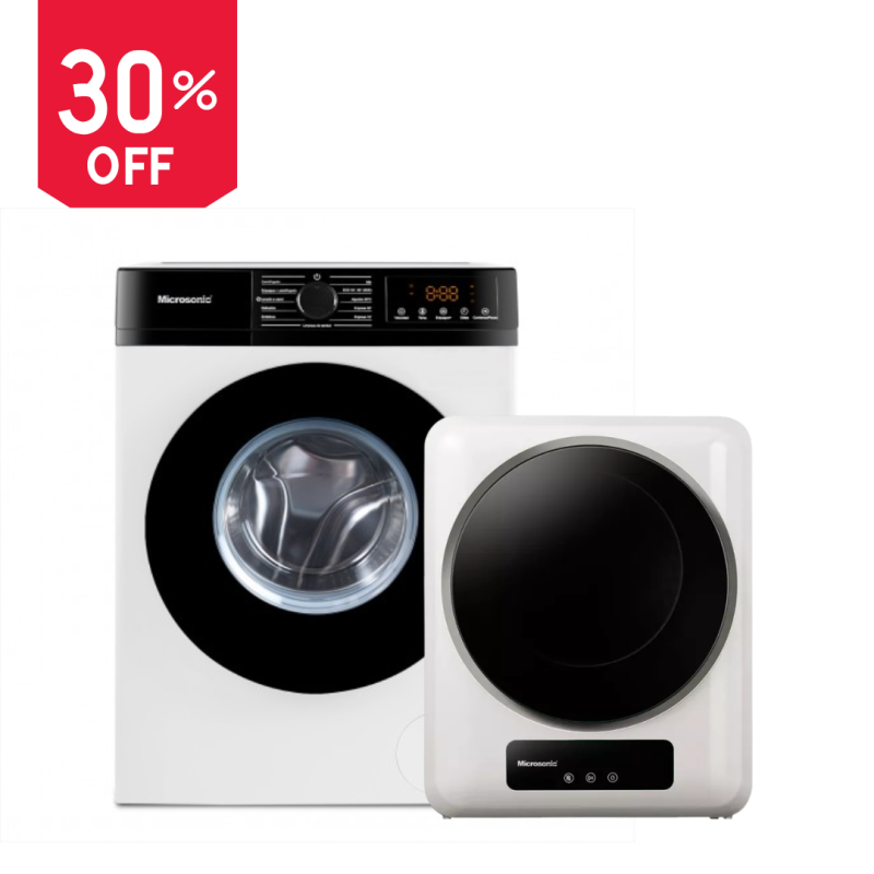 COMBO LIMPIEZA Lavarropas Automatico Microsonic Inverter + Secarropas a calor