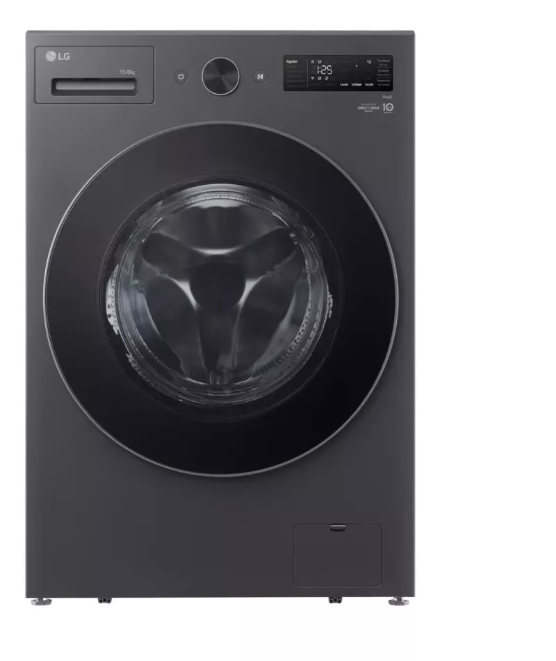 Lavasecarropas Inverter LG Essence Graphite Carga Frontal 15kg / 8kg 1000 Rpm Con Wifi, Aidd, Steam Y Thinq